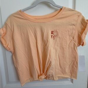 NWT Roxy Peach Graphic Crop Tee. Kids Size M/10